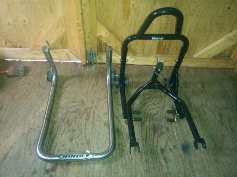 Sport bike stands. REAR STAND IS SOLD