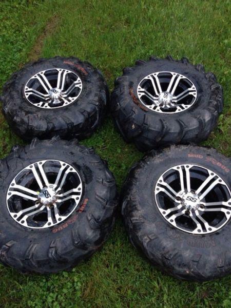 SS atv rims with tires