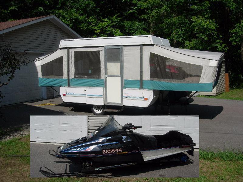 Camper and Snowmobile