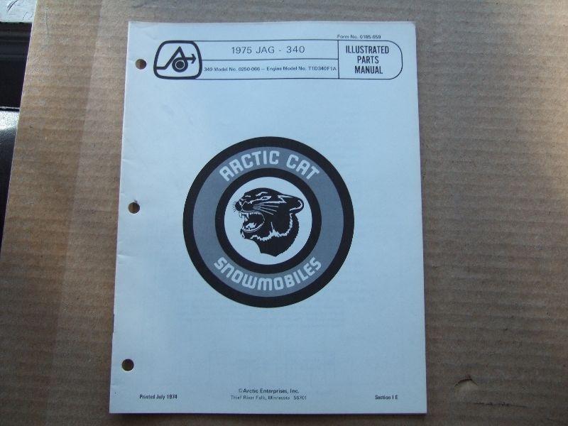 1975 ARCTIC CAT JAG PARTS MANUAL