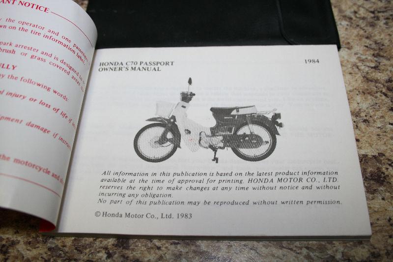 Original Vintage Honda CT -70 Owners Manual