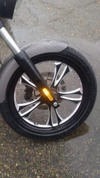 Custom Motorcycle Rim and Tire