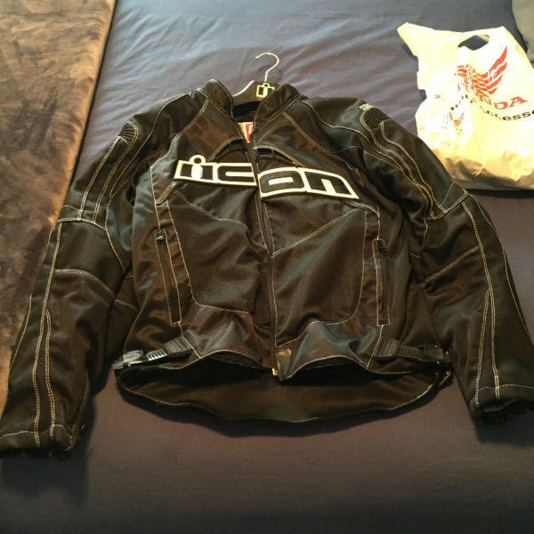 Icon Motorcycle Jacket and Atlas Gloves for sale