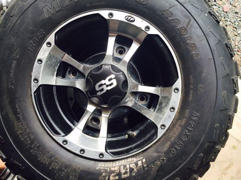 Itp rims with tires for quad