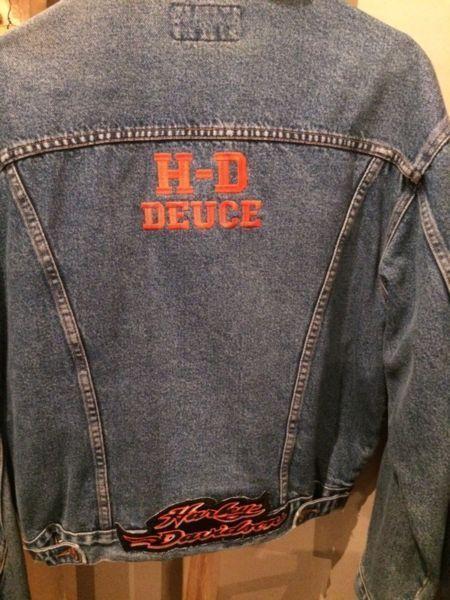 Harley Davidson logo jean jacket