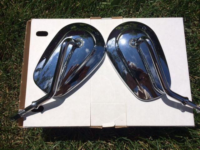 HD OEM Tapered Short Stem Chrome Mirrors