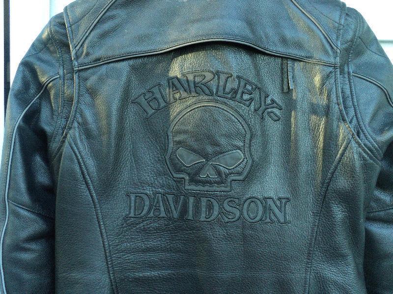 heavy HD leather riding jacket DARK CUSTOM - M