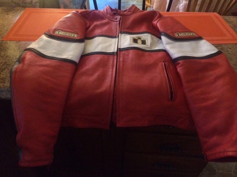 MEN'S LEATHER ICON JACKET!!!!! VERY GOOD SHAPE!!! GREAT BUY!!!!!