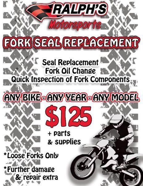 Dirtbike Fork Seal Replacements $125 + supplies & parts
