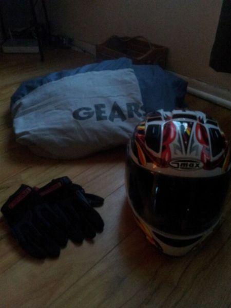 T max motorcycle helmet/ gloves / motorcycle cover