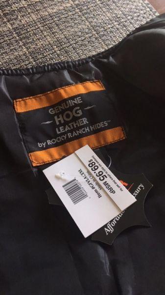 genuine HOG leather biker vest