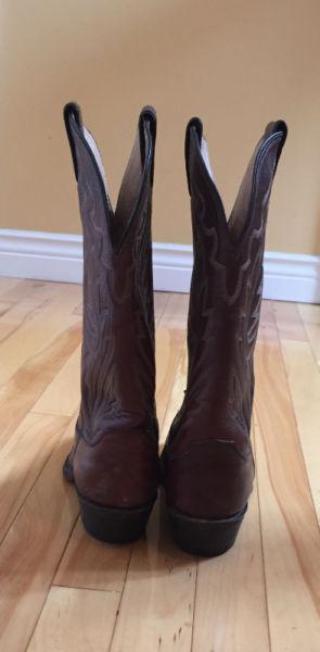 Men's leather cowboy boots
