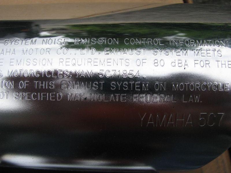 Exhaust System Muffler 2010 Yamaha Raider XV1900C