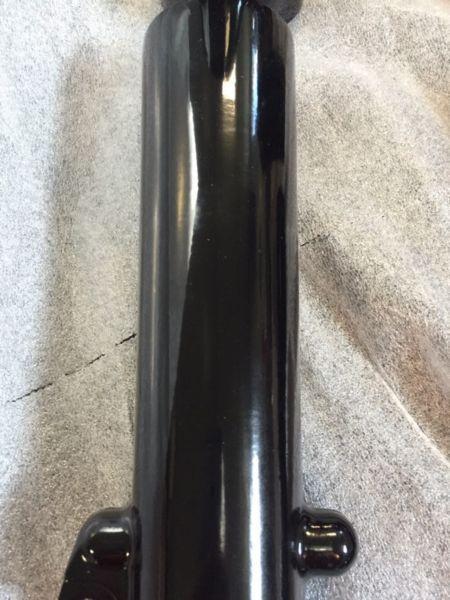 Harley touring black fork legs and cowbells