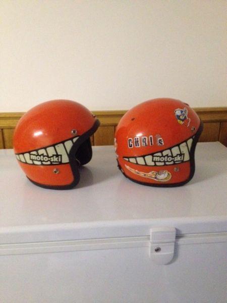 Rare !! 2 kids motoski helmets