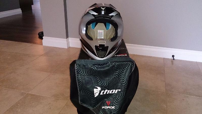 Thor Force Fiberglass Motocross Helmet XXL Black & Grey