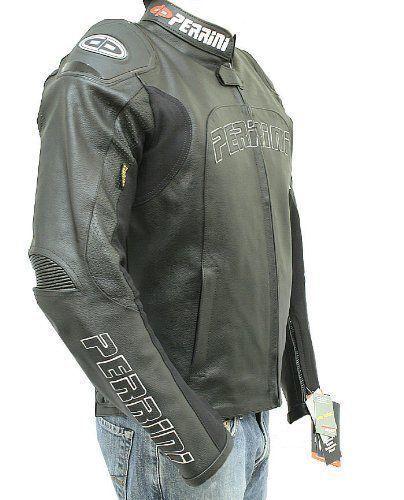 Perrini Tornado Motorcycle Racing Riding Leather Jacket with GP