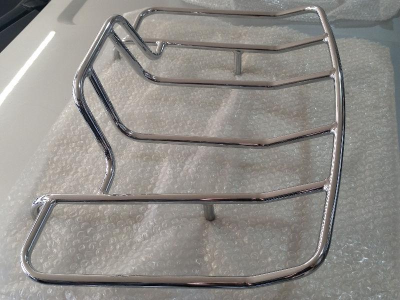 Chrome motorcycle touring trunk luggage rack