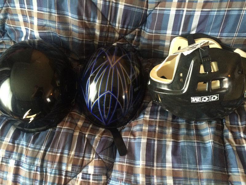 Helmets for sale 2 motorcycle and 1 hockey