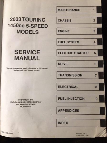 2003 Harley Davidson Touring Service Manual