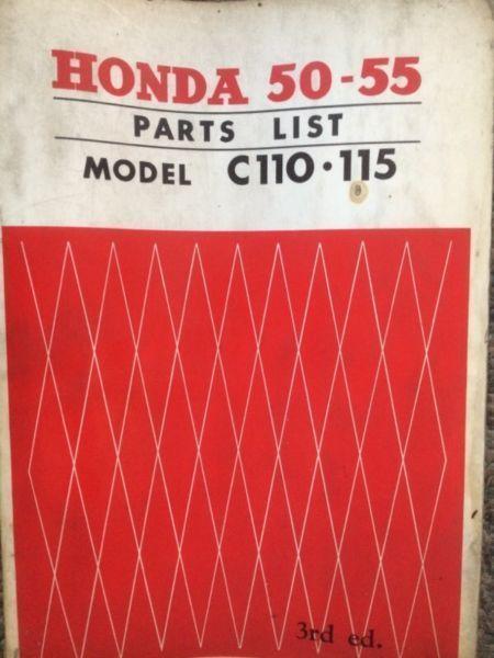 1963 Honda 50 55 Parts List