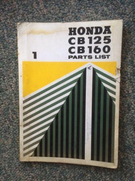 1964 Honda 125 160 Parts List