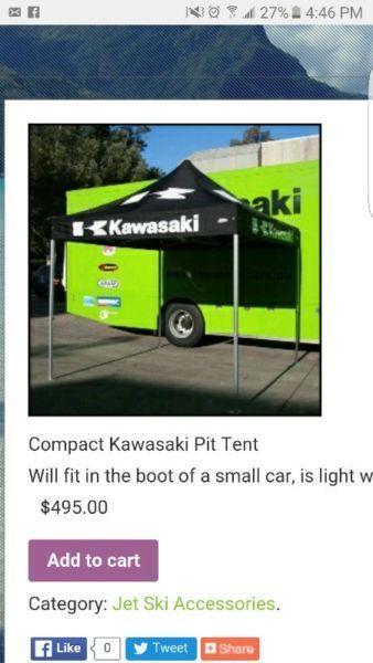 Kawasaki pit tent