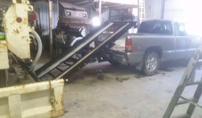 Tilting Sled deck can pull trailer behind it one man operation