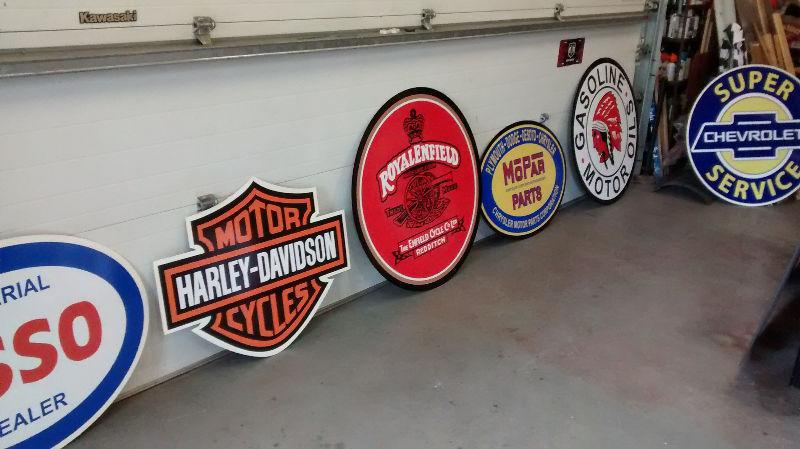 BIG GAS OIL AND MOTORCYCLE SIGNS