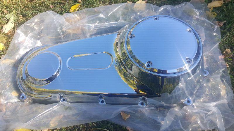 New Harley chrome outer primary with chrome derby cover