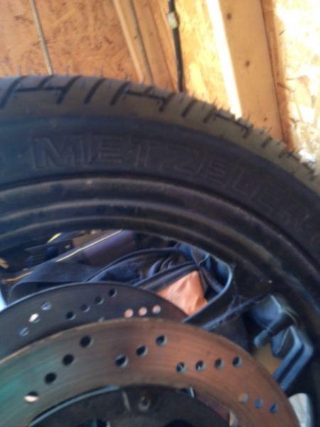 Gsxr front rim and brand new tire w/ rotors