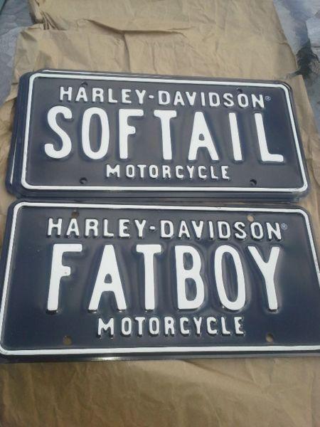 Harley Davidson Fatboy & Softail vanity plates
