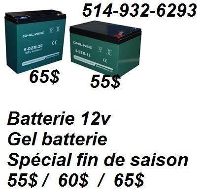 Batterie de scooter electrique au Gel spécial 55$ et 65$