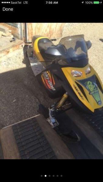 2003 skidoo mxz 600 ho e start pull start reverse runs awesome