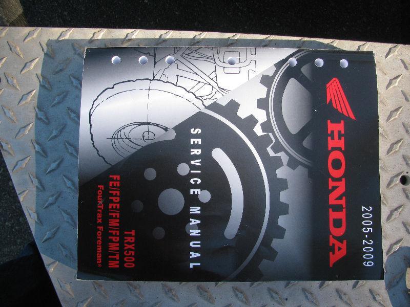 Parts and service manual for 2009 Honda Foreman 500